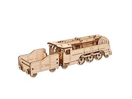 Ugears 3D dřevěné mechanické puzzle MINI Lokomotiva