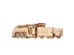 Ugears 3D dřevěné mechanické puzzle MINI Lokomotiva