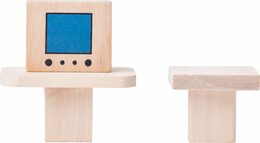 Hračka Woody Domeček dvoupatrový s balkonem a příslušentsvím