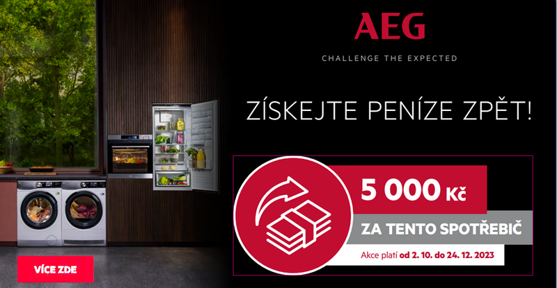 Cashback AEG až 5 000 Kč
