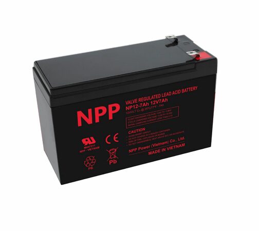 NPP NP 12-7Ah (12V; 7Ah; faston 4,8mm)