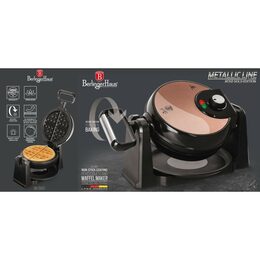 BERLINGERHAUS Otočný vaflovač na 4 vafle se stojanem Rosegold Metallic Line BH-9451