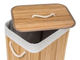 Koš na prádlo G21 72 l, bambusový s bílým košem