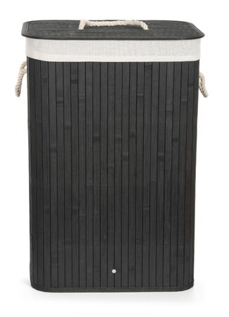 Koš na prádlo G21 72 l, bambusový černý s bílým košem