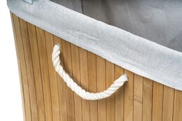Koš na prádlo G21 150 l s rozdělovači, bambusový s bílým košem