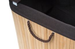 Koš na prádlo G21 150 l s rozdělovači, bambusový s hnědým košem