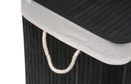 Koš na prádlo G21 150 l s rozdělovači, bambusový černý s bílým košem