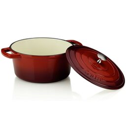 KELA Pekáč litinový s poklicí CALIDO 24 cm červená KL-11941