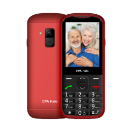 Telefon CPA Halo 28 Senior červený s nabíjecím stojánkem