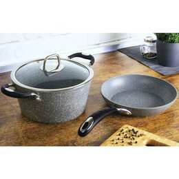 BERLINGERHAUS Wok s mramorovým povrchem 28 cm Gray Stone Touch Line BH-1159