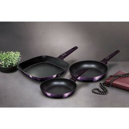BERLINGERHAUS Sada pánví s titanovým povrchem 3 ks Purple Eclipse Collection steak BH-7104