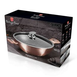 BERLINGERHAUS Pánev WOK s mramorovým povrchem 30 cm Rosegold Metallic Line BH-7100