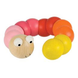 Bigjigs Toys dřevěné hračky - Barevný červík červená