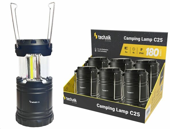 Technik  Camping lamp C25 kempingová lampa 3xAA 180lm LED COB