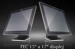 Dotykový monitor FEC AM-1017, 17" LED LCD (350cd), PCAP, USB, VGA/DVI, bez rámečku, černo-stříbrný