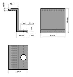 Úchyt panelu G21 krajní černý, pro panel 35 mm 4 x 4 x 3,5 cm s otvorem M8
