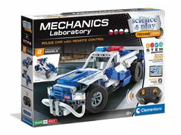 Hračka Clementoni Mechanická laboratoř - RC Policejní auto, 2 modely, 300 dílků