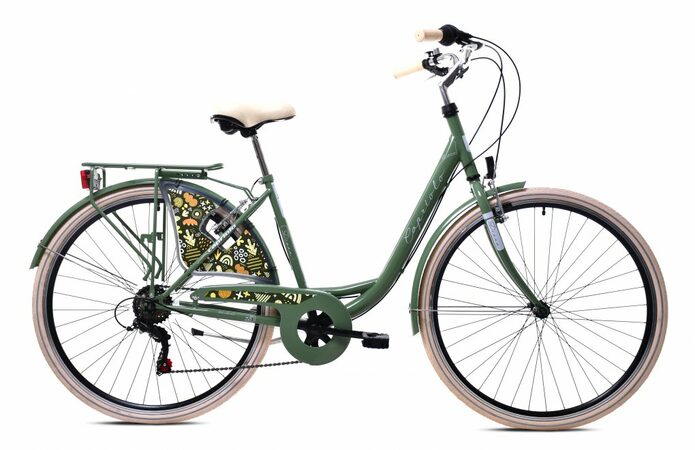 Městské jízdní kolo Capriolo Diana 28"/18" olivově zelená