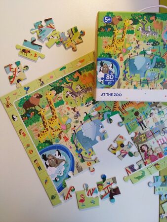 Puzzle V Zoo 45x31cm 80 dílků v krabici 25x16x6,5cm