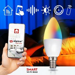 ALPINA Chytrá žárovka LED RGB WIFI bílá + barevná E14ED-225432