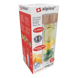 ALPINA Skleněná láhev termoska borosilikátové sklo 450 ml ED-226751