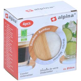 ALPINA Podtácky dřevěné / mramor sada 4 ks čtverec ED-227023ctve