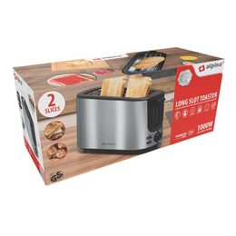 ALPINA Topinkovač na 2 topinky dlouhý nerez ocel 1000W ED-247351