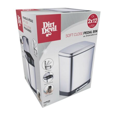 DIRT-DEVIL Odpadkový koš na tříděný odpad 2 x 12 l tiché zavírání ED-249502