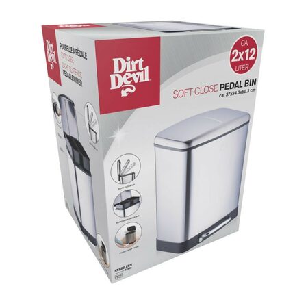 DIRT DEVIL Odpadkový koš na tříděný odpad 2 x 12 l tiché zavíráníED-249502