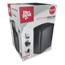DIRT-DEVIL Odpadkový koš na tříděný odpad 2 x 12 l tiché zavírání černá ED-249507