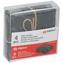 ALPINA Podtácky břidlicové sada 4 ks 10 x 10 cm ED-299358