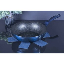 BERLINGERHAUS Wok s mramorovým povrchem 28 cm Metallic Line Aquamarine Edition