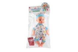 Panenka miminko plast 32cm pevné tělo pijící, čůrající na baterie se zvukem s doplňky v sáčku