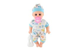 Panenka miminko plast 32cm pevné tělo pijící, čůrající na baterie se zvukem s doplňky v sáčku
