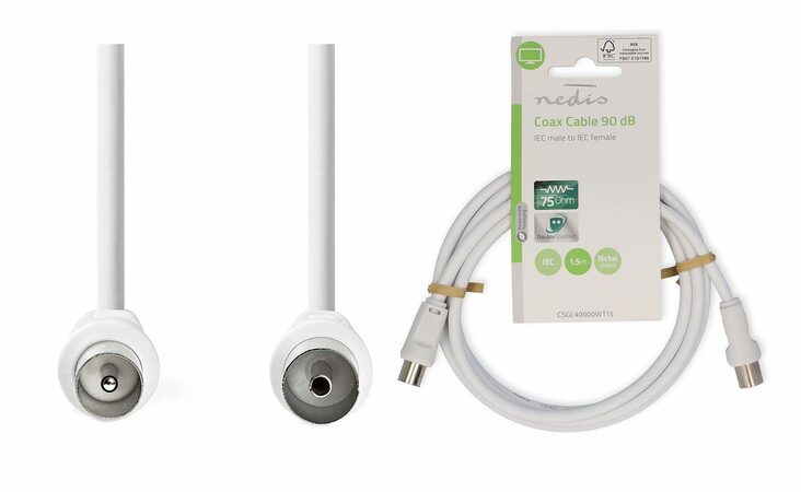 Nedis CSGL40000WT15 koaxialní kabel 1,5m