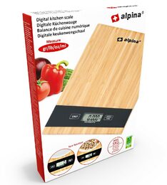 ALPINA Kuchyňská váha 5 kg bambusED-218677