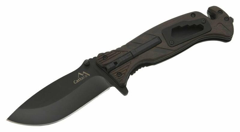 Nůž Cattara BLACK BLADE zavírací s pojistkou 21,7 cm