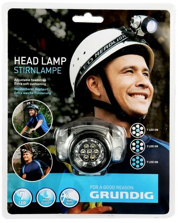 GRUNDIG Čelovka na běhání a turistiku 7 LED ED-238692