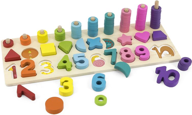 BABU - Dřevěná sada Čísla a tvary 2