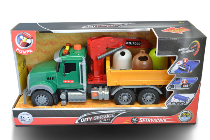 CITY SERVICE CAR - 1:12 Nákladní auto na odvoz tříděného odpadu