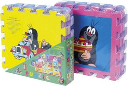 Pěnové puzzle Krtek 30x30cm asst 4 barvy 8ks v sáčku