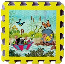 Pěnové puzzle Krtek 30x30cm asst 4 barvy 8ks v sáčku