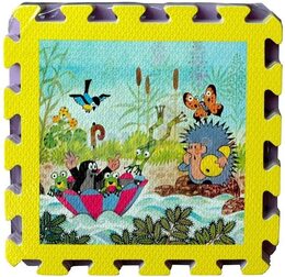Pěnové puzzle Krtek 30x30cm asst 4 barvy 8ks v sáčku