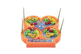 Teddies Hra ryby/rybář + pruty 4ks magnetická plast na baterie 2 barvy v krabici 18x23x3cm
