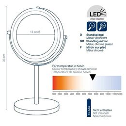 KELA Stojací zrcadlo Tio kov pochromovaný 33,0cm 13,0cm KL-20673