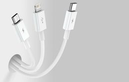 Datový kabel Baseus Superior 3v1 microUSB+Lightning+USB-C 1,5m 3,5A bílý
