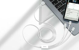 Datový kabel Baseus Superior 3v1 microUSB+Lightning+USB-C 1,5m 3,5A bílý