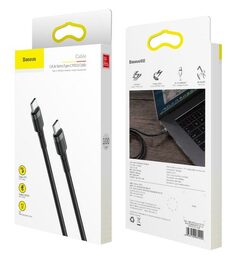 Datový kabel Baseus Cafule USB-C PD2.0 1m 60W (20V 3A) šedo-černý