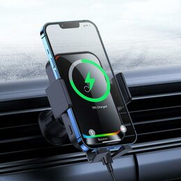 Univerzální držák do auta Baseus Halo s bezdrátovým nabíjením 15W černý