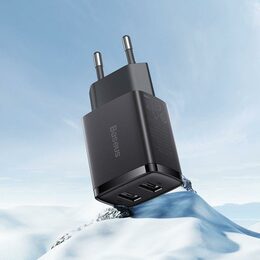 Nabíječka do sítě Baseus Compact 2xUSB 10,5W černá